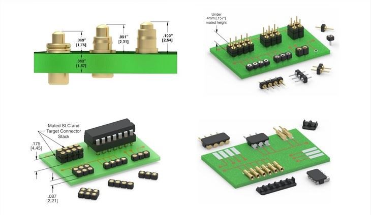 Đầu nối pin PCB Pogo mạ vàng