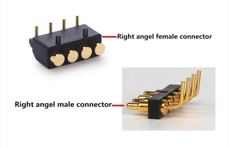 Right Angle Spring Loaded Pogo Pins Connector