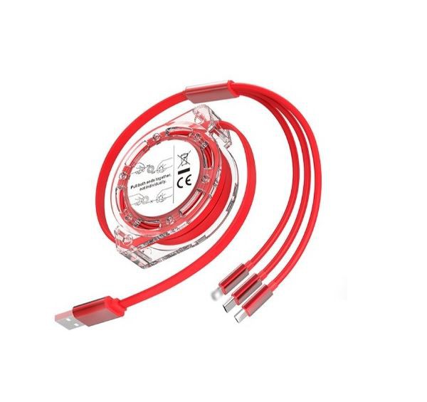 Cáp sạc dữ liệu ba trong một có thể thu vào
